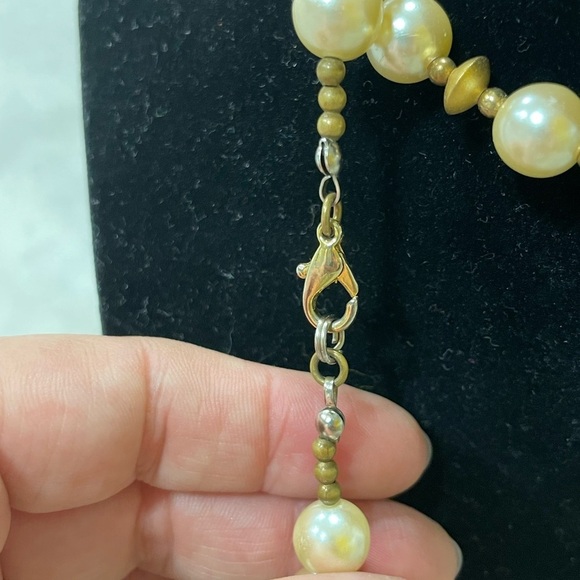 Vintage faux Pearl and Clear Glass beads necklace - Picture 4 of 4